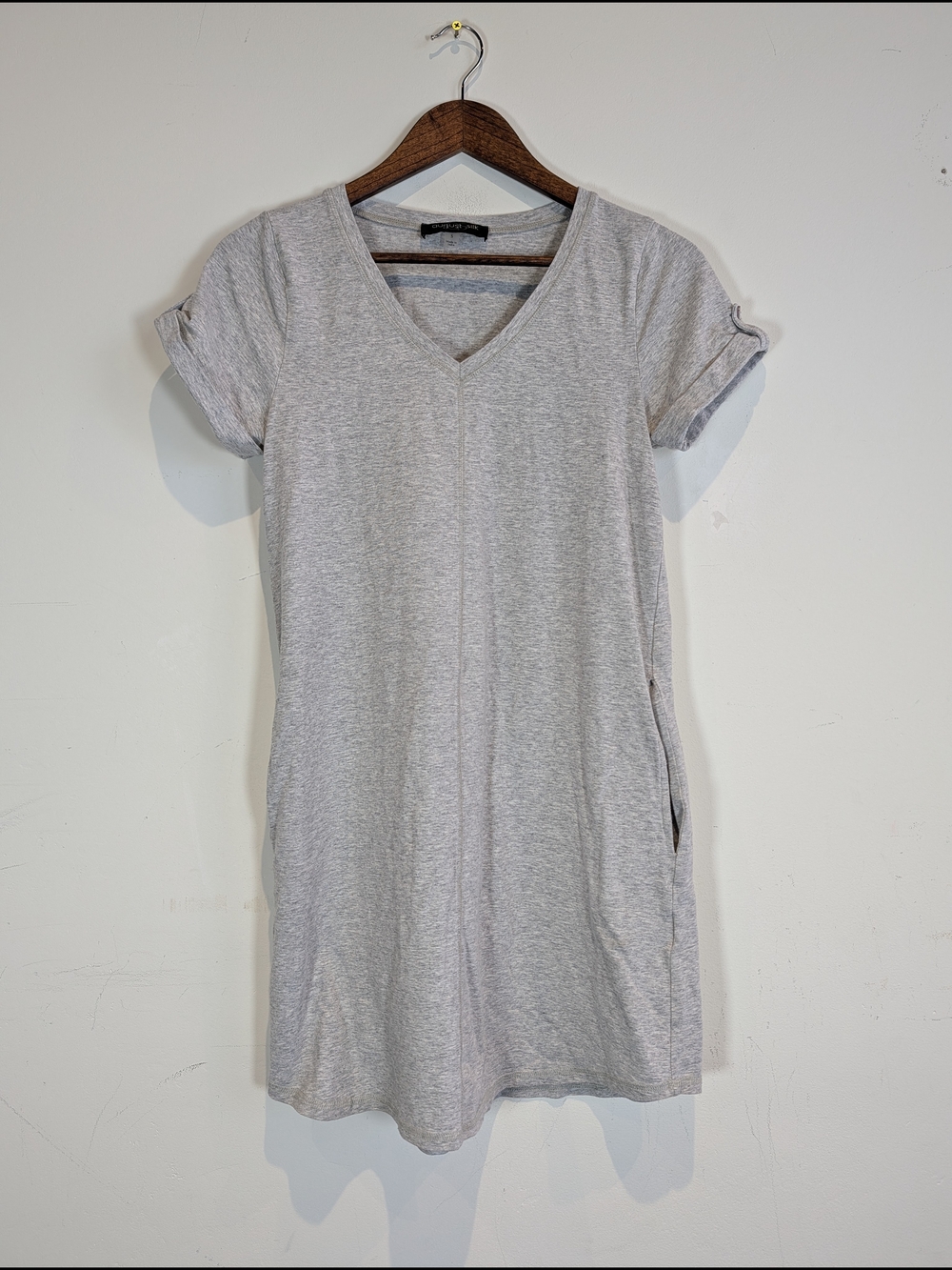 august silk Light Gray V-Neck Short Sleeve Tunic